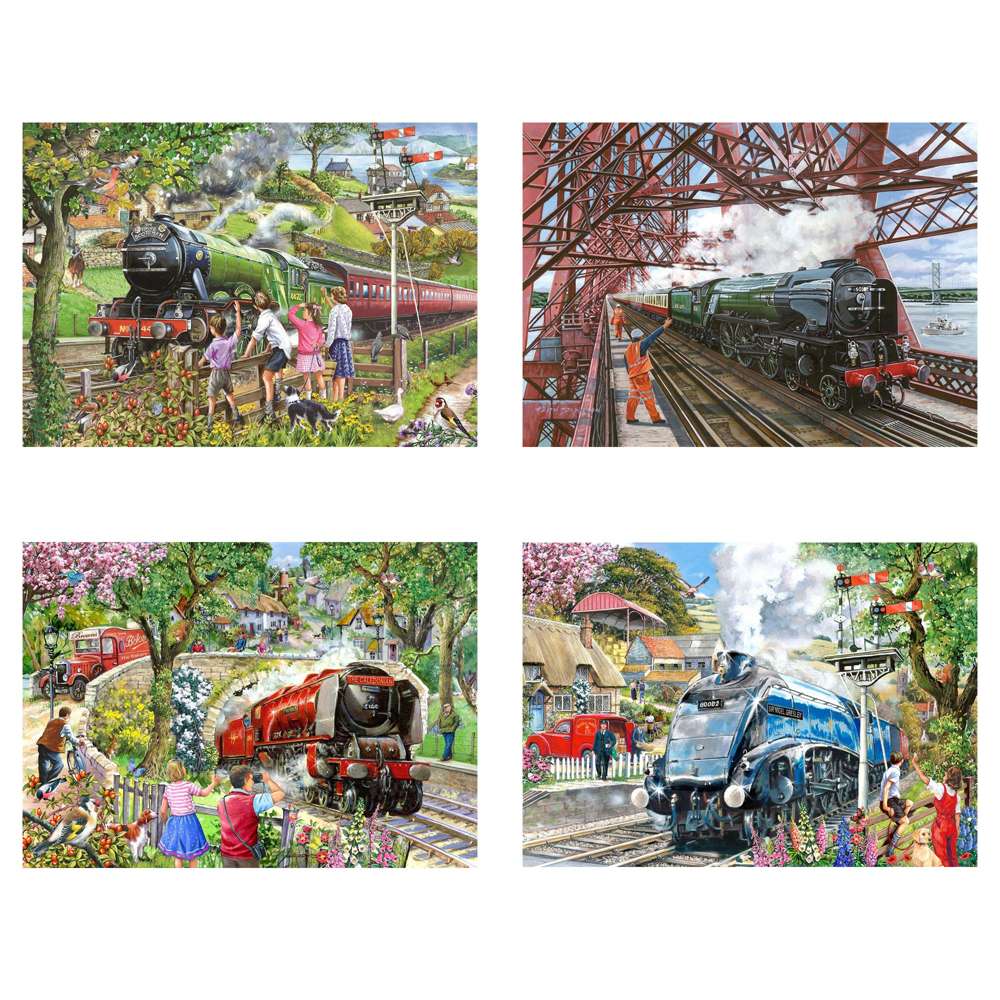 House Of Puzzles Steaming Along 4 x 500 Piece Jigsaw Puzzle HP0772