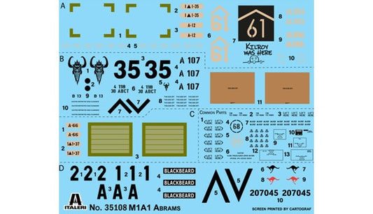 ITALERI 1/35 1:35 M1A1 Abrams SCALE MODEL KIT 35108