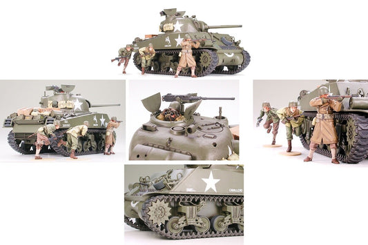 Tamiya Model Kit M4A3 Sherman 75mm Gun Tank Model Kit 1:35 Toys 35250