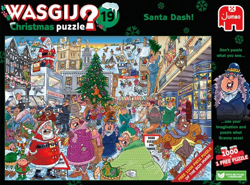 Jumbo Wasgij Christmas 19 Santa Dash 2 x 1000 Piece Jigsaw Puzzle