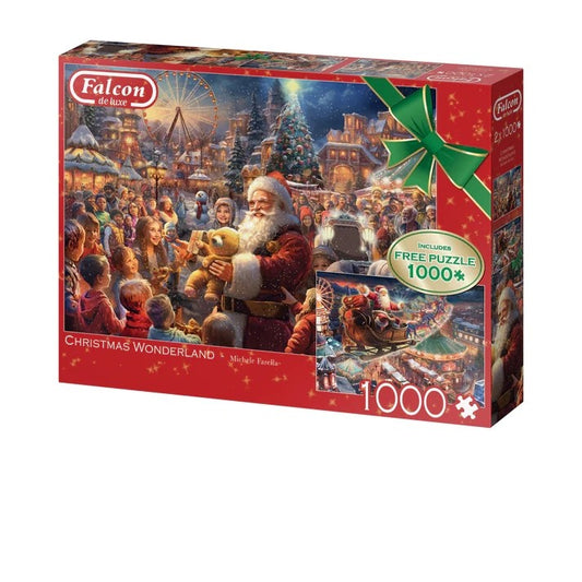 Jumbo Falcon Christmas Wonderland 2 x 1000 Piece Jigsaw Puzzle Toys