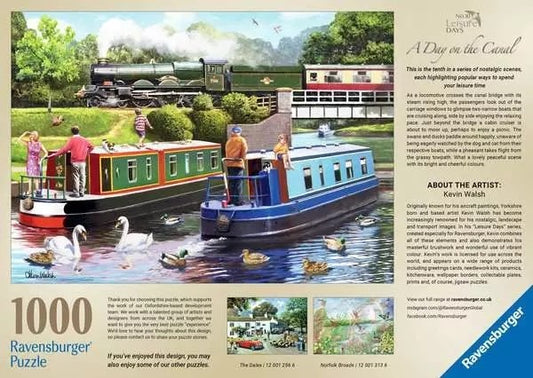 Ravensburger Leisure Days No 10: Day On The Canal 1000 Piece Jigsaw Puzzle