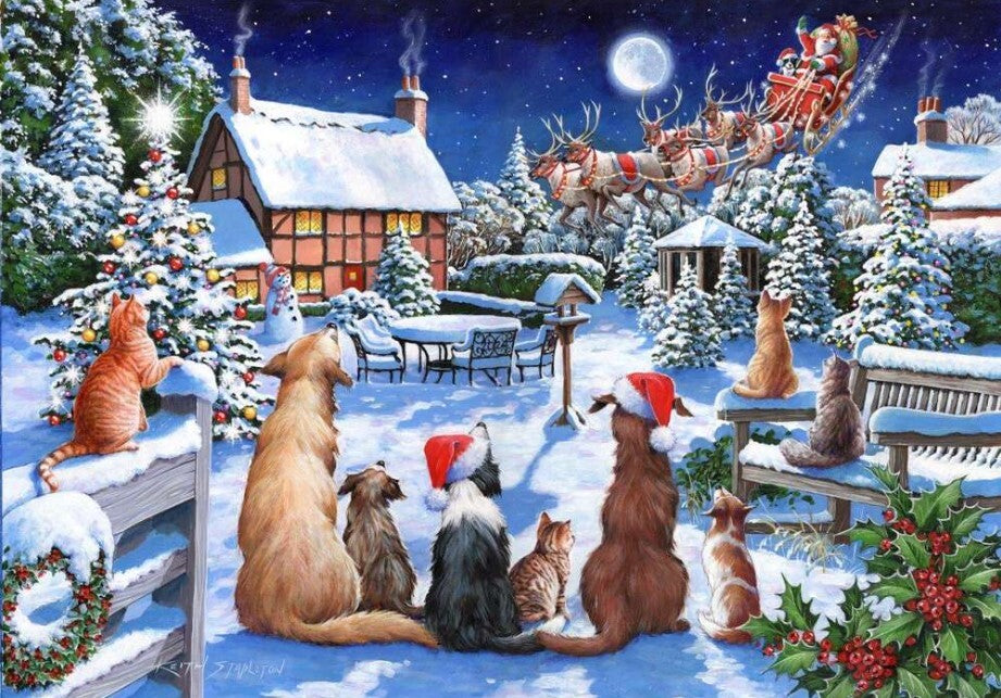 House Of Puzzles No.19 Santa Paws 1000 Piece Jigsaw Puzzle Toys HP0642
