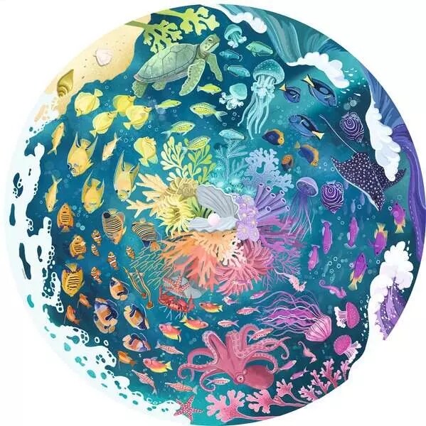 Ravensburger Oceans Circle Of Colours Circular 500 Piece Jigsaw Puzzle Toys