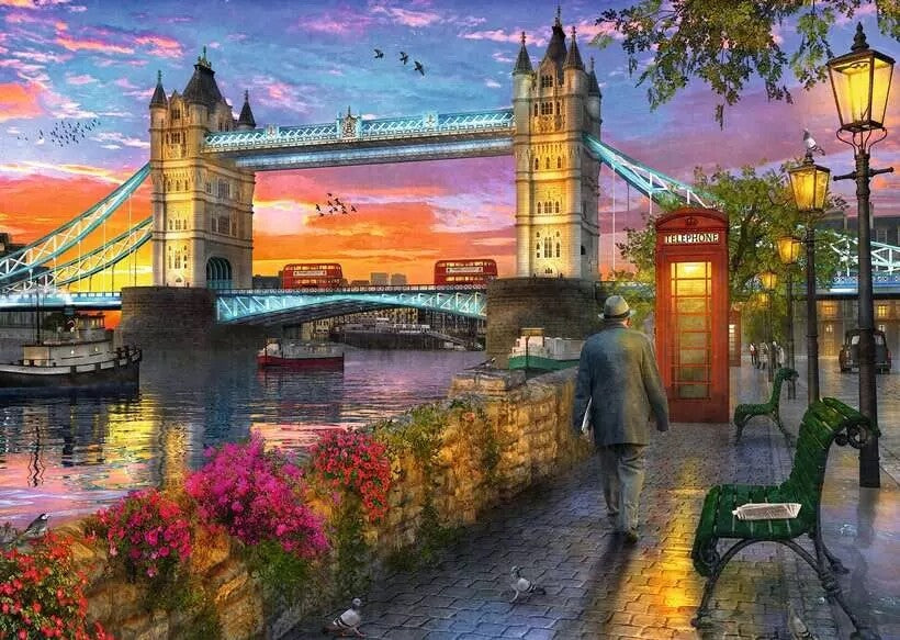 Ravensburger Tower Bridge At Sunset 1000 Piece Jigsaw Puzzle Toys