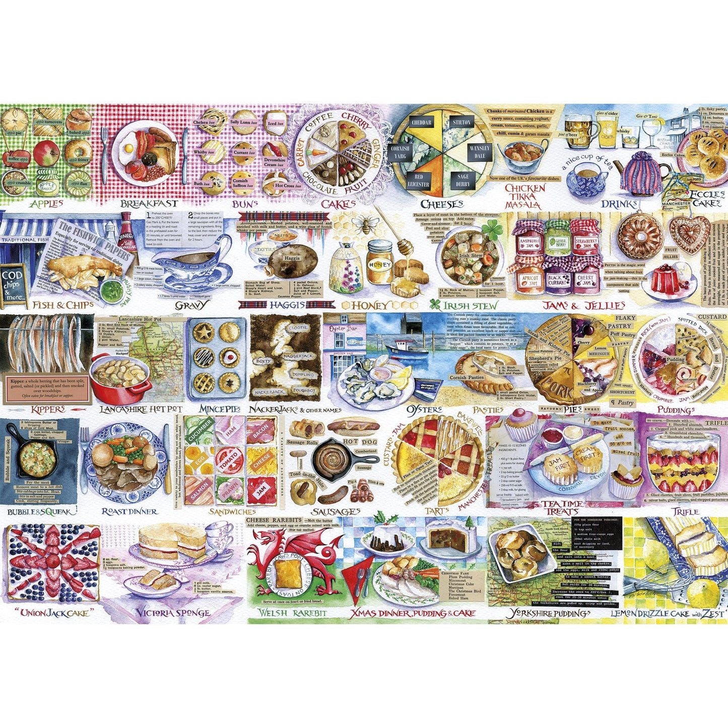 Gibsons Pork pies and puddings 1000 piece jigsaw puzzle G7107