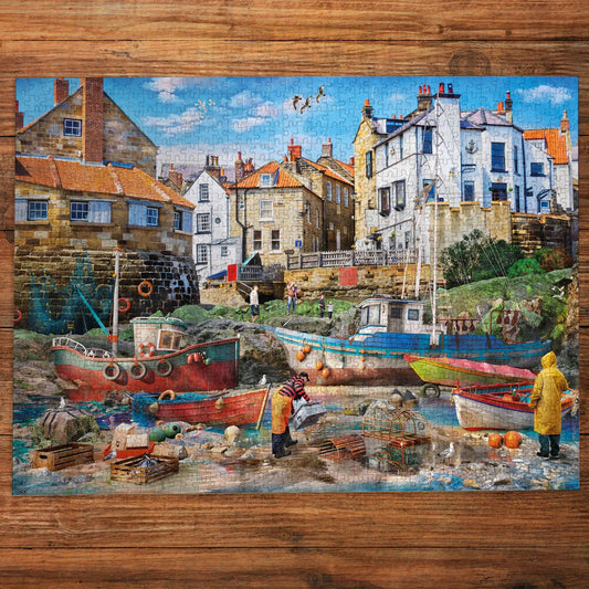 Gibsons Games Fisherman At Robin Hood's Bay 1000 Piece Jigsaw Puzzle Toys G6476