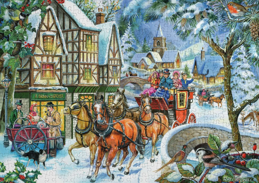 House Of Puzzles Snow Coach Big 500 Piece Jigsaw Puzzle Toys HP0545