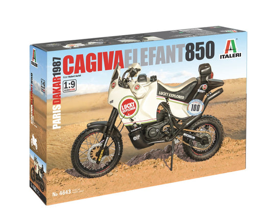 ITALERI 1:9 1/9 Cagiva “Elephant” 850 Paris Dakar 1987 SCALE MOTORCYCLE KIT 4643