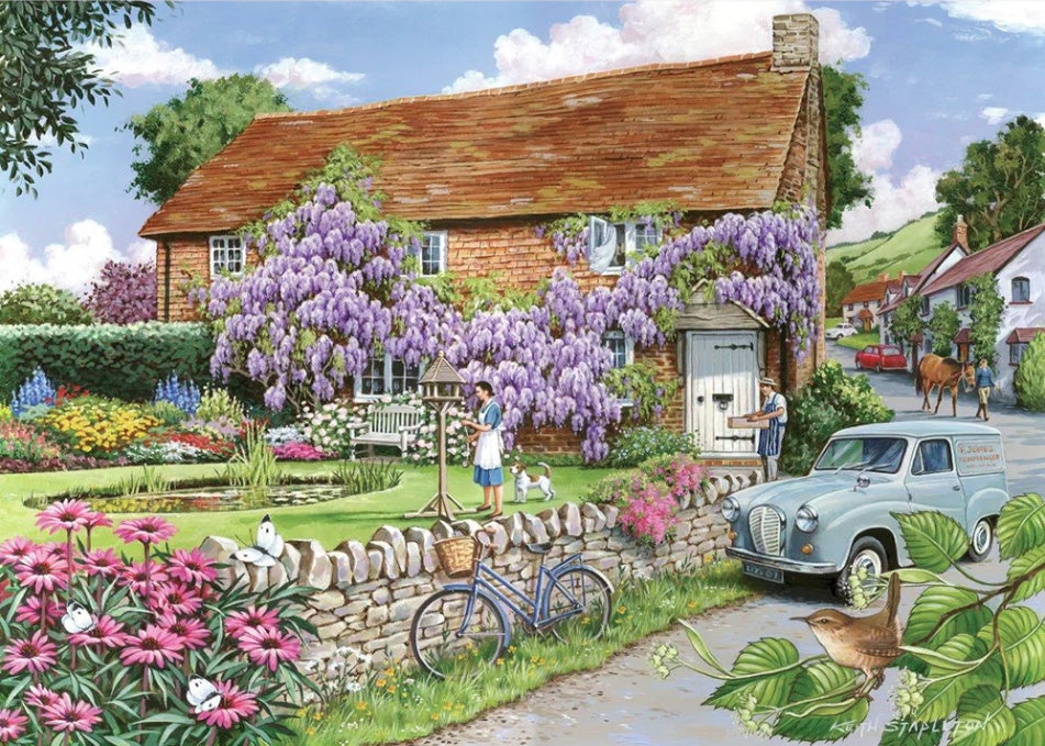 House Of Puzzles Wisteria Cottage Big 250 Piece Jigsaw Puzzle HP0356