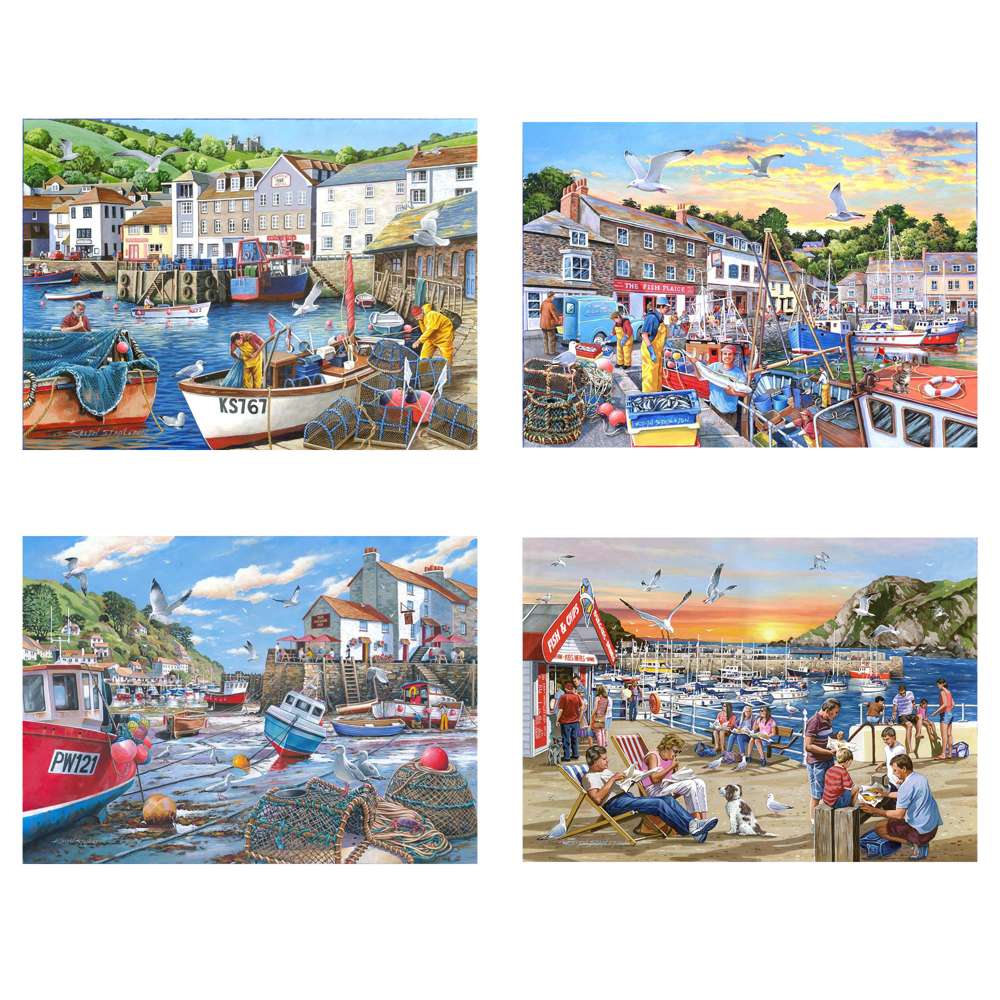 House Of Puzzles Days At The Dock 4 x 500 Piece Jigsaw Puzzle HP0768