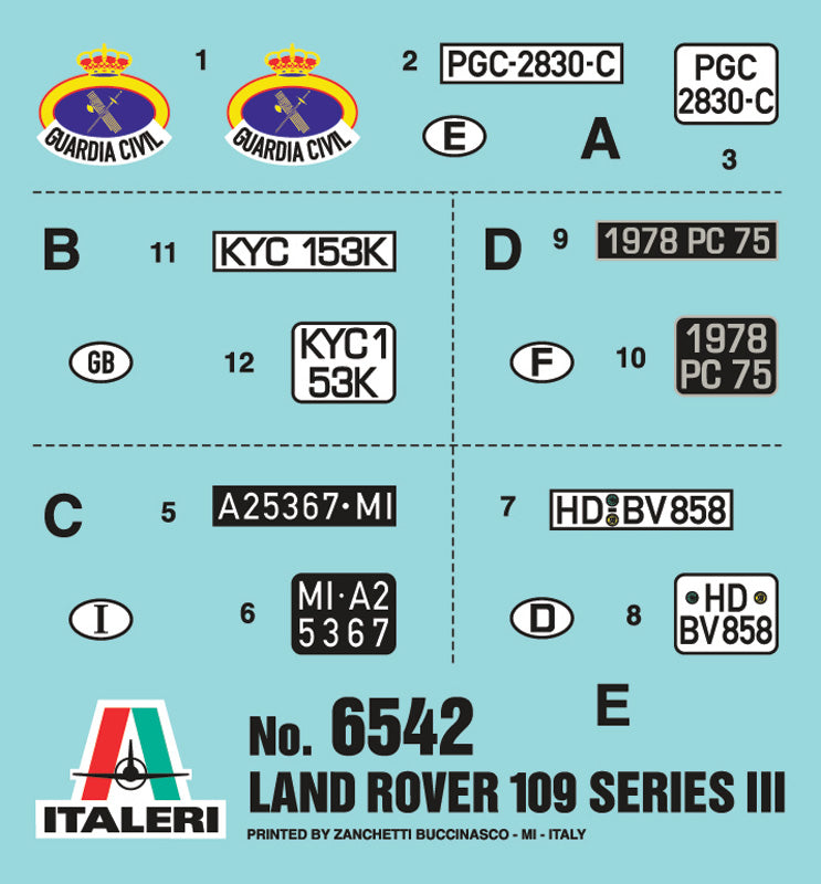 Italeri 6542 1/35 Land Rover Series III 109 "Guardia Civil"