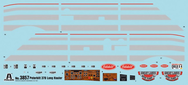 ITALERI 1:24 1/24 CLASSIC PETERBILT 378 "Long Hauler" SCALE MODEL KIT 3857