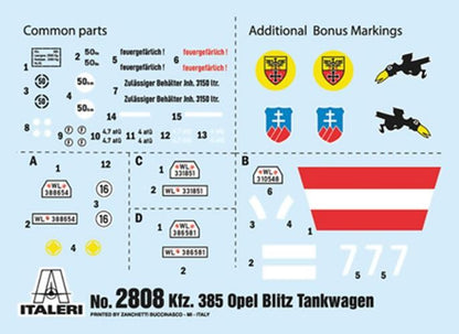ITALERI 1/48 1:48 Opel Blitz Tankwagen Kfz. 385 Battle of Britain 80th 2808
