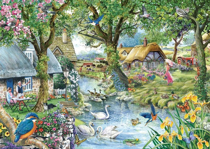 House Of Puzzles Kingfisher Cottage 1000 Piece Jigsaw Puzzle Toys HP0809