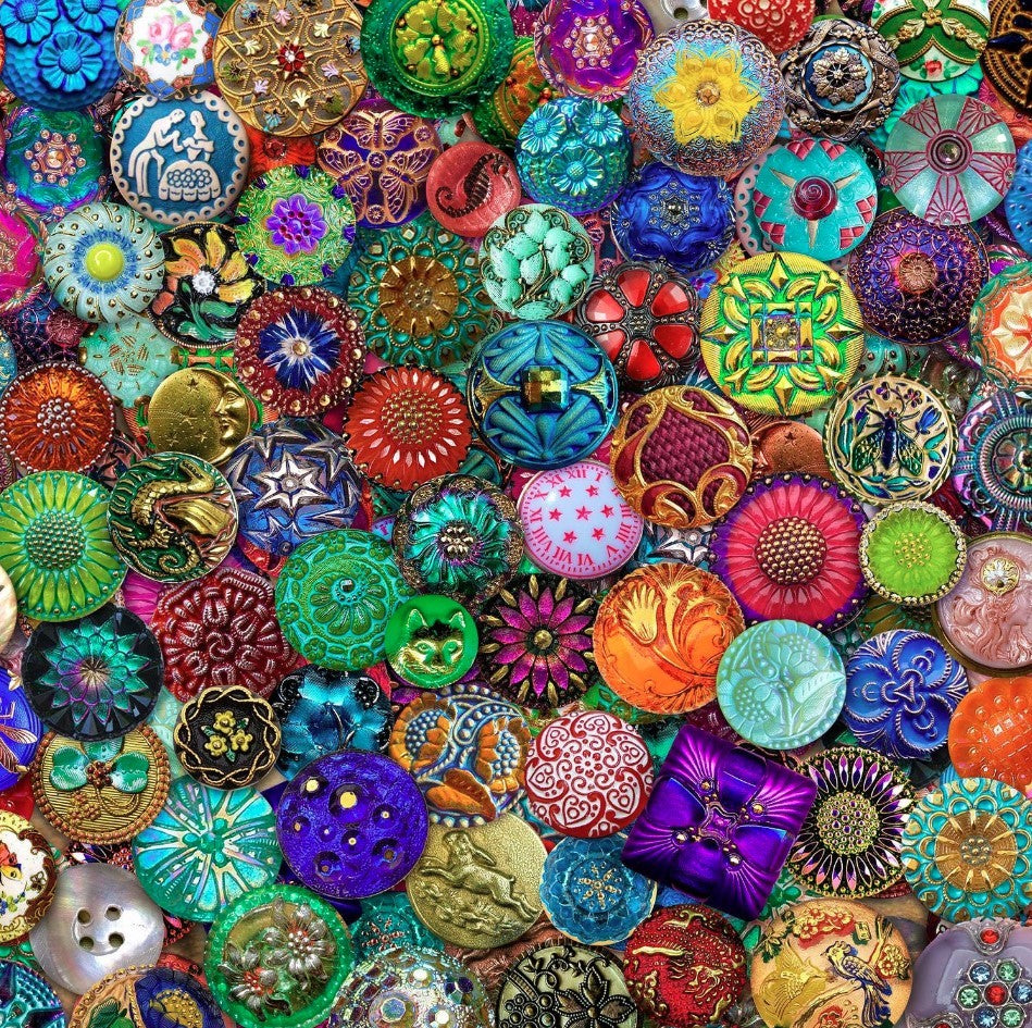 House Of Puzzles Glass Buttons 1000 Piece Jigsaw Toys HP0845