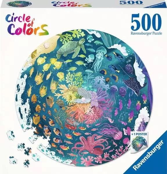 Ravensburger Oceans Circle Of Colours Circular 500 Piece Jigsaw Puzzle Toys