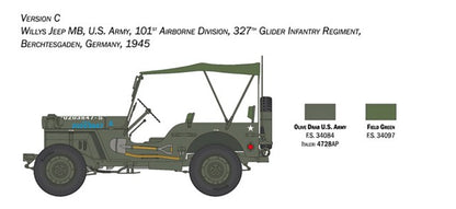 ITALERI 1:24 1/24 Willys Jeep MB SCALE MODEL KIT 3635