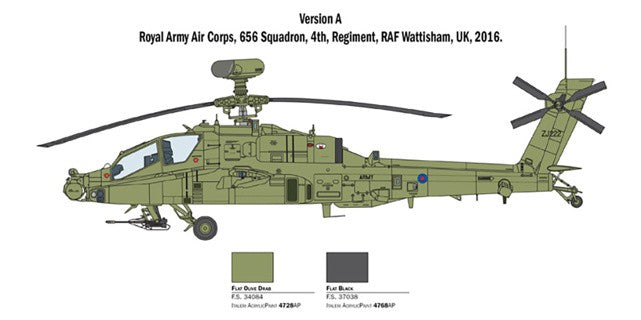 ITALERI 1/48 1:48 British Army Air Corps AH-64D APACHE LONGBOW Model Kit 2748