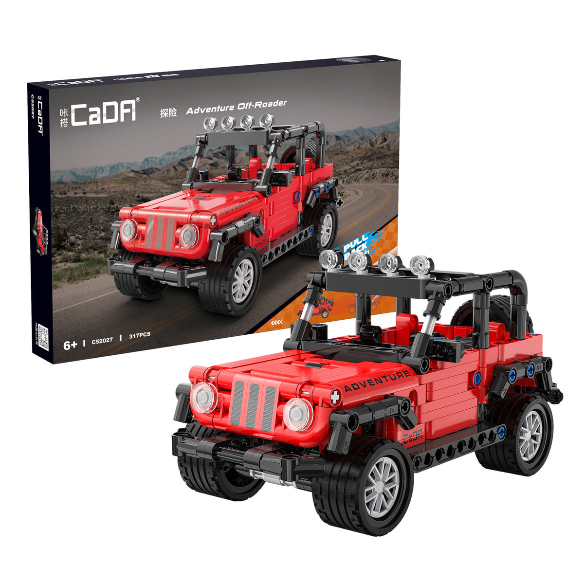 CaDA Building Bricks Red Adventure Off Roader Vehicle 317 Pcs Kit Toys C52027W
