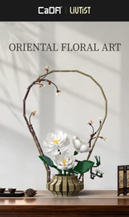 CADA BUILDING BLOCK KIT Oriental Floral Art: Winter - 990 pcs