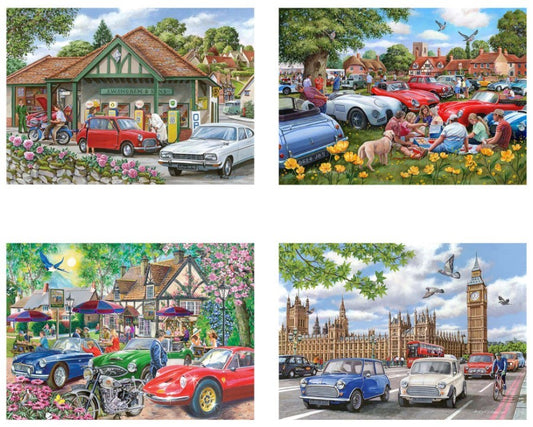 House Of Puzzles Nice Day For A Drive 4 x 500 Piece Jigsaw Puzzle Toys HP0773