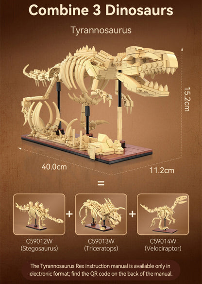 CaDA Building Bricks Stegosarus Dinosaur Fossils 297 Piece Model Kit C59012W