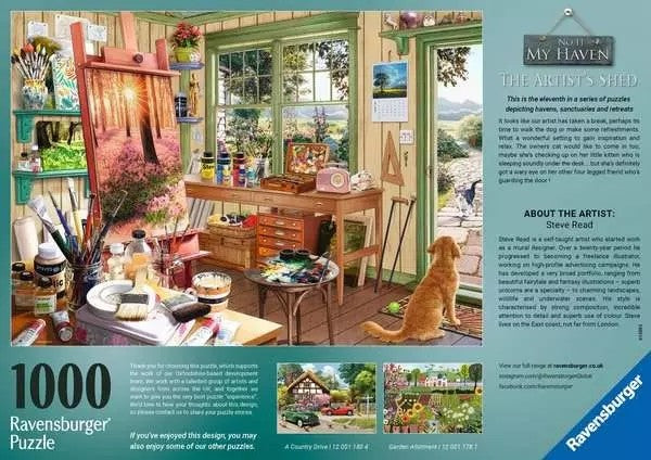 Ravensburger My Haven No 11: The Artist's Shed 1000 Piece Jigsaw Puzzle