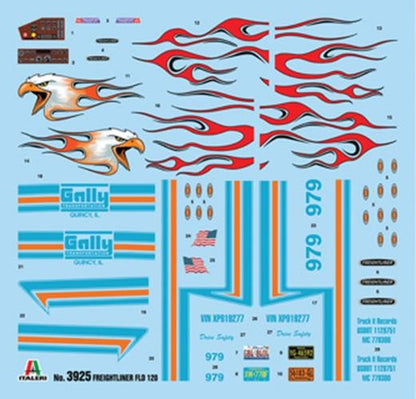 ITALERI 1:24 1/24 FREIGHTLINER FLD 120 SPECIAL SCALE MODEL KIT 3925