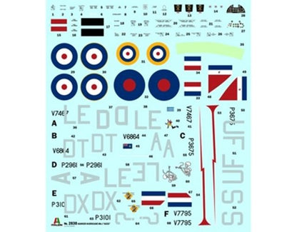 ITALERI 1/48 1:48 Hurricane Mk 1 Aces SCALE MODEL KIT 2838