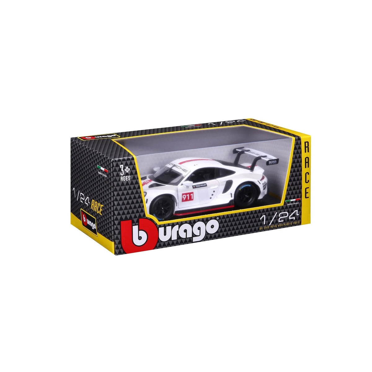 Burago 1:24 1/24 PORSCHE 911 RSR GT B18-28013 Die Cast Scale Model