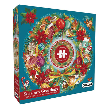 Gibsons Games Seasons Greetings Circular 500 Piece Jigsaw Puzzle Toys G3707