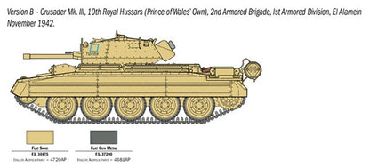 ITALERI 1/35 1:35 CRUSADER MK III WITH TANK CREW El ALAMEIN Model Kit 6592