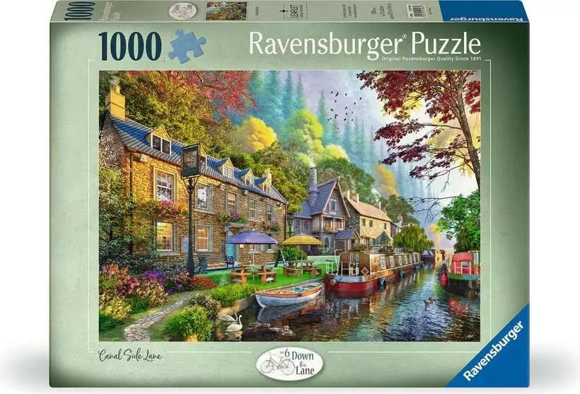Ravensburger Down The Lane No.6: Canal Side Lane 1000 Piece Jigsaw Puzzle Toys