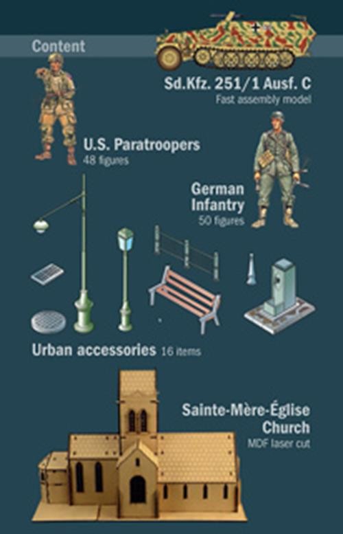 ITALERI 1:72 1/72 Battle of Normandy Sainte-Mere-Eglise MODEL SCENE KIT 6199