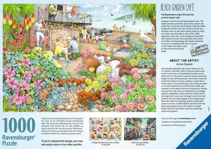 Ravensburger Cosy Cafe No.1 The Beach Garden Cafe 1000 Piece Jigsaw Puzzle