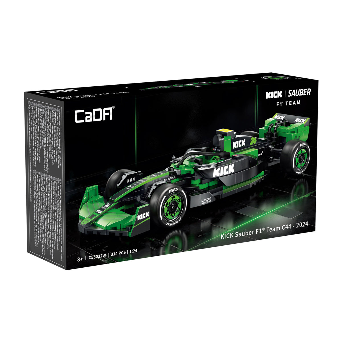 CaDA Building Bricks KICK Sauber F1 Team C44 (2024) 314 Piece Model Kit C55032W