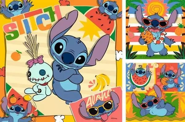 Ravensburger Disney Stitch 3 x 49 Piece Jigsaw Puzzle Toys Childrens Jigsaw