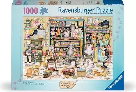 Ravensburger Crazy Cats-Mrs Hardwicks Haberdashery 1000 Piece Jigsaw Puzzle