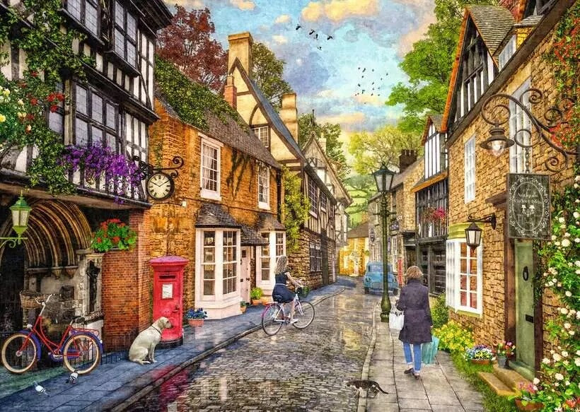 Ravensburger Down The Lane No 2 Meadow Hill Lane 1000 Piece Jigsaw Puzzle Toys