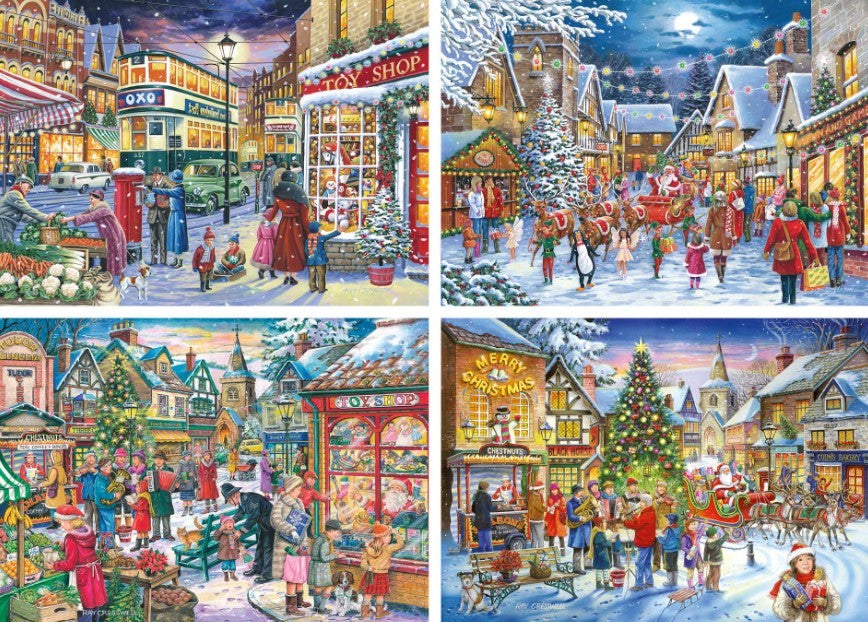 House Of Puzzles Christmas Shopping 4 x 500 Piece Jigsaw Puzzle Toys HP0719