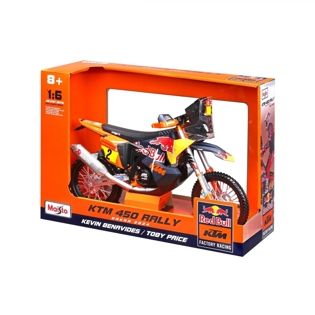 Maisto 1:6 1/6 MOTORBIKE RED BULL KTM 450 RALLY DAKAR 2024 (#2 PRICE) MX