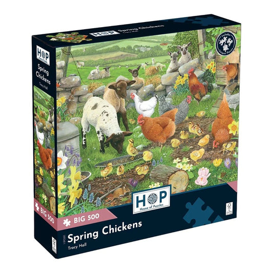 House Of Puzzles Spring Chickens BIG 500 Piece Jigsaw Puzzle Toys HP0811