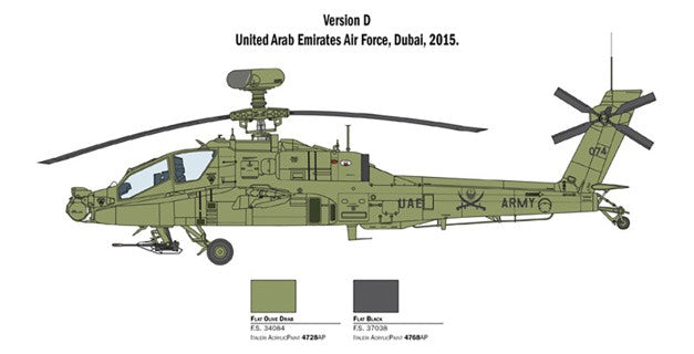 ITALERI 1/48 1:48 British Army Air Corps AH-64D APACHE LONGBOW Model Kit 2748