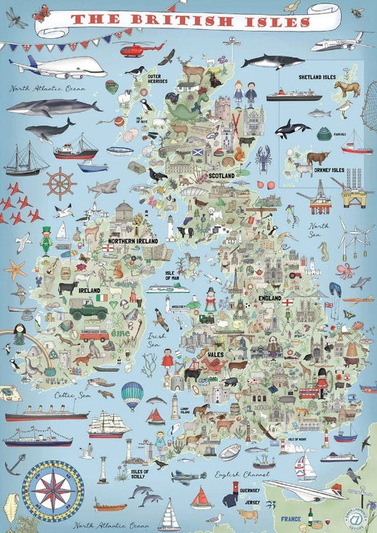 House Of Puzzles The British Isles 1000 Piece Jigsaw Toys HP0846
