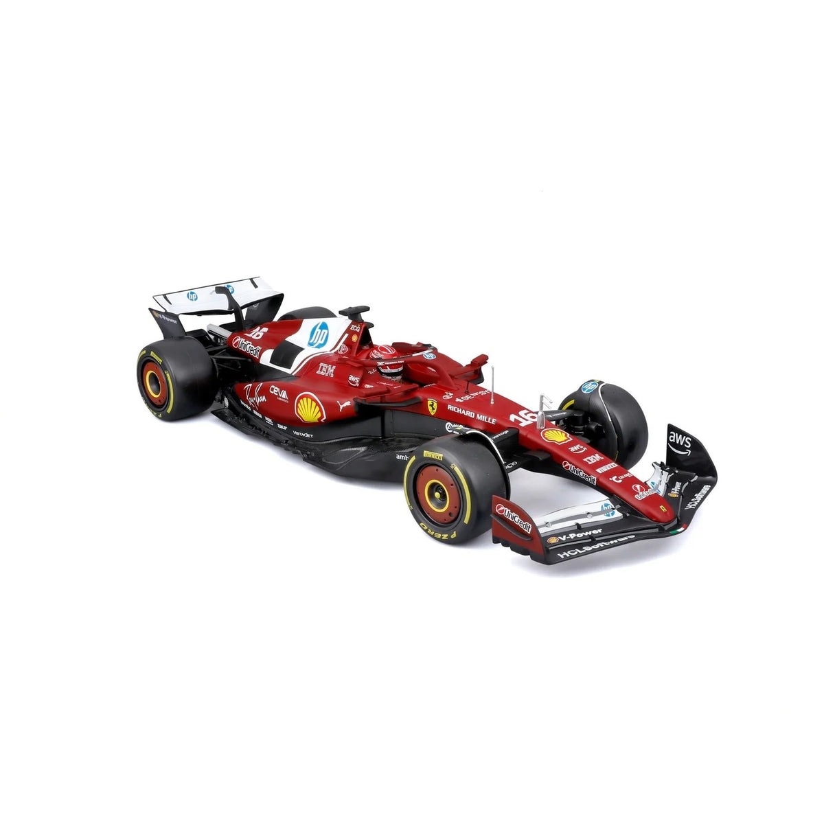 BURAGO 1/18 1:18 F1 FERRARI SF-25 2025 LECLERC WITH HELMET B18-16816L