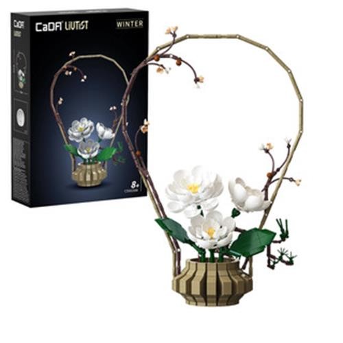 CADA BUILDING BLOCK KIT Oriental Floral Art: Winter - 990 pcs