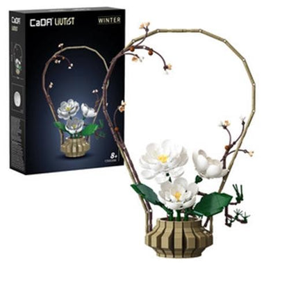 CADA BUILDING BLOCK KIT Oriental Floral Art: Winter - 990 pcs