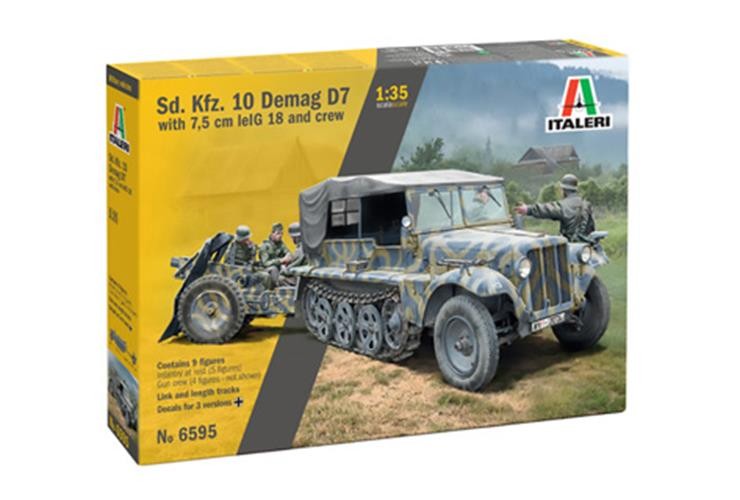 ITALERI 1/35 1:35 SD KFZ 10 Demag with LE IG18 & Crew 6595