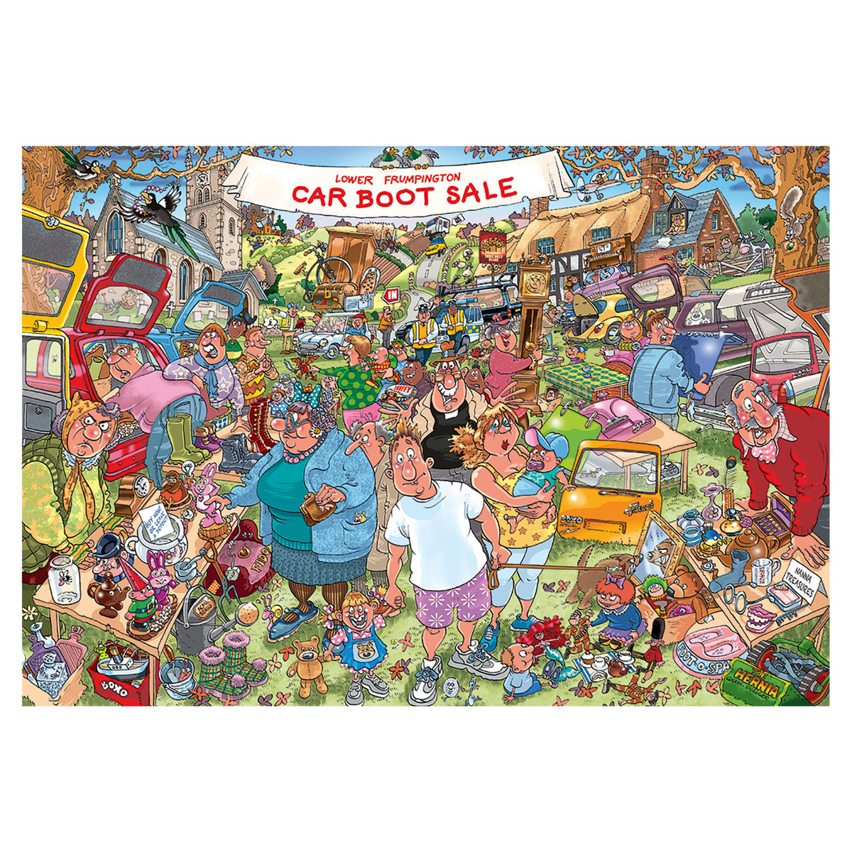 Jumbo Wasgij Original 35 Car Boot Capers 1000 Piece Jigsaw Puzzle Toys